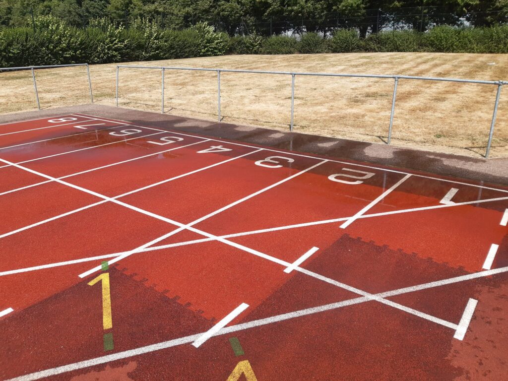Sutton Valence School during Aquatrax athletics track clean 